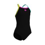 GIRL'S ARENA SWIMSUIT LIGHT DROP SOLID BLACK