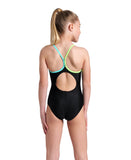 GIRL'S ARENA SWIMSUIT LIGHT DROP SOLID BLACK