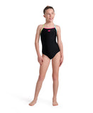 GIRL'S ARENA SWIMSUIT LIGHT DROP SOLID BLACK