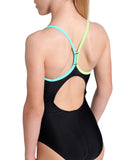 GIRL'S ARENA SWIMSUIT LIGHT DROP SOLID BLACK