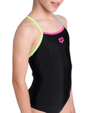 GIRL'S ARENA SWIMSUIT LIGHT DROP SOLID BLACK