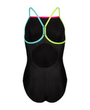 GIRL'S ARENA SWIMSUIT LIGHT DROP SOLID BLACK