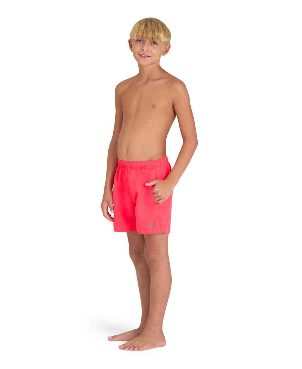 BOYS' BEACH BOXER SOLID - Fluor Red