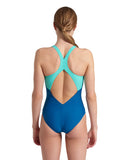 WOMEN'S ARENA KIKKO V SWIMSUIT V BACK GRAPHIC - BLUE