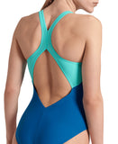 WOMEN'S ARENA KIKKO V SWIMSUIT V BACK GRAPHIC - BLUE