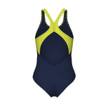 WOMEN'S ARENA KIKKO V SWIMSUIT V BACK GRAPHIC - NAVY