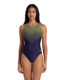 WOMEN'S ARENA KIKKO V SWIMSUIT V BACK GRAPHIC - NAVY