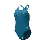 WOMEN'S ARENA KIKKO V SWIMSUIT V BACK GRAPHIC - BLUE