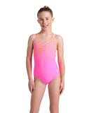 GIRL'S ARENA KIKKO V SWIMSUIT SWIM PRO BACK - PINK / YELLOW