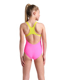 GIRL'S ARENA KIKKO V SWIMSUIT SWIM PRO BACK - PINK / YELLOW
