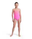 GIRL'S ARENA KIKKO V SWIMSUIT SWIM PRO BACK - PINK / YELLOW