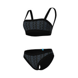 WOMEN'S ARENA MONOGRAM BIKINI BANDEAU - BLACK