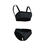 WOMEN'S ARENA MONOGRAM BIKINI BANDEAU - BLACK