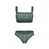 WOMEN'S ARENA MONOGRAM BIKINI BANDEAU - GREEN