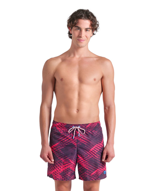 ARENA WATER PRINTS BEACH BOXER - DARK PURPLE