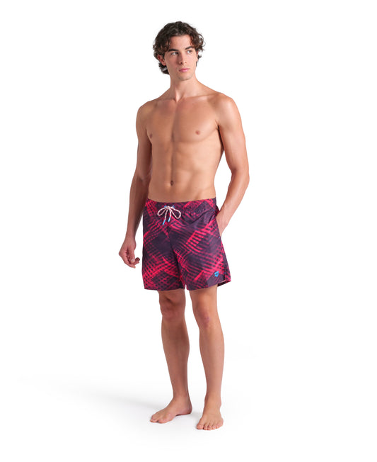 ARENA WATER PRINTS BEACH BOXER - DARK PURPLE