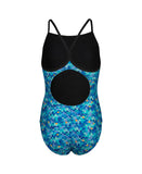 ARENA POOLTILES SWIMSUIT LIGHTDROP BACK - BLUE