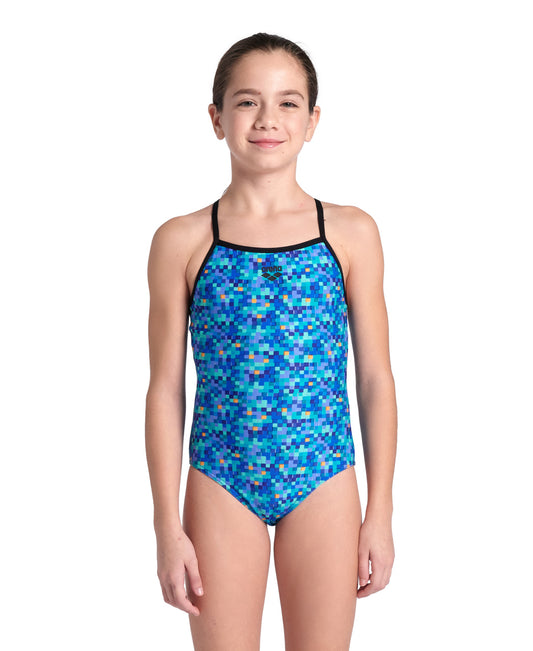 ARENA POOLTILES SWIMSUIT LIGHTDROP BACK - BLUE