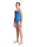 ARENA POOLTILES SWIMSUIT LIGHTDROP BACK - BLUE