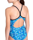ARENA POOLTILES SWIMSUIT LIGHTDROP BACK - BLUE