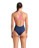 ARENA REFLECTING SWIMSUIT SWIM PRO BACK - NAVY/PINK