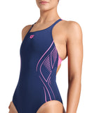 ARENA REFLECTING SWIMSUIT SWIM PRO BACK - NAVY/PINK