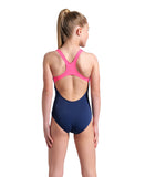 GIRL'S ARENA REFLECTING SWIMSUIT SWIM PRO BACK - NAVY/PINK
