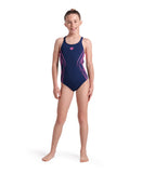 GIRL'S ARENA REFLECTING SWIMSUIT SWIM PRO BACK - NAVY/PINK