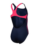 GIRL'S ARENA REFLECTING SWIMSUIT SWIM PRO BACK - NAVY/PINK