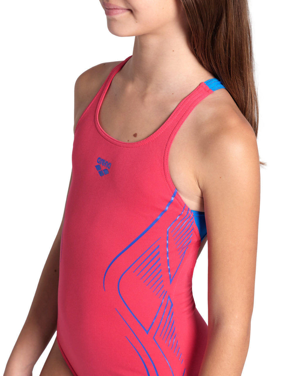 GIRL'S ARENA REFLECTING SWIMSUIT SWIM PRO BACK - PINK