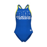 GIRL'S ARENA SHAKING SWIMSUIT V BACK - BLUE