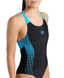 ARENA OPENINGS SWIMSUIT V BACK - BLACK/BLUE