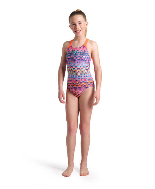 GIRL'S ARENA ONDULATION SWIMSUIT SWIM PRO BACK - MULTI