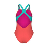 GIRL'S ARENA PASTIME SWIMSUIT V BACK CALYPSO CORAL