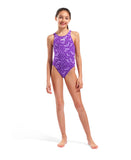 GIRL'S ARENA ESCAPE SWIMSUIT SWIM TECH L BLACK-TEA