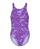 GIRL'S ARENA ESCAPE SWIMSUIT SWIM TECH L BLACK-TEA
