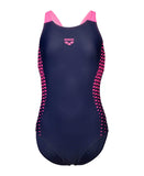 GIRL'S ARENA OPENINGS SWIMSUIT V BACK NAVY