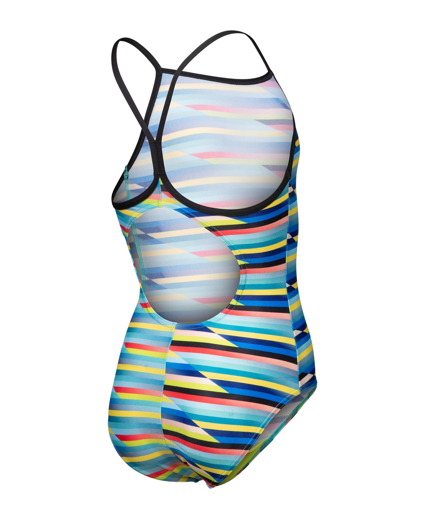 GIRL'S ARENA RACING STRIPE SWIMSUIT LIGHTDROP BACK