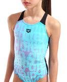 G ARENA MULTI COLOURS SWIMSUIT V BACK WATER MULTI-BLUE