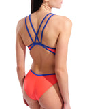 Hyperflow Double Cross Back Swimsuit – Orange/Blå