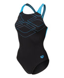 Women's Graphic badedragt - Sort/Blå