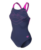 Women's Graphic badedragt - Navy/Pink