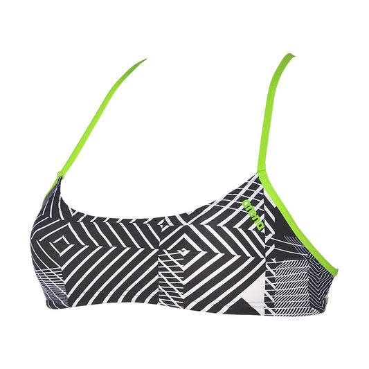 Arena Bandeau Play bikini top - Sort Multi/Grøn