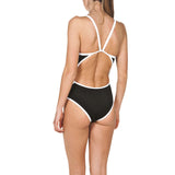 Arena Team Stripe badedragt - Sort/hvid