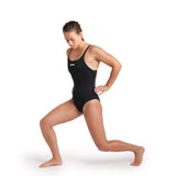 WOMEN'S TEAM SWIMSUIT SWIM PRO SOLID BLACK-WHITE