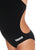 GIRL'S TEAM SWIMSUIT CHALLENGE SOLID BLACK-WHITE