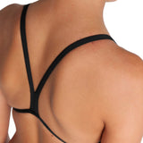 GIRL'S TEAM SWIMSUIT CHALLENGE SOLID BLACK-WHITE