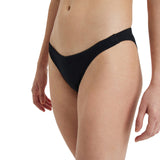 WOMEN'S TEAM SWIM BOTTOM SOLID BLACK-WHITE