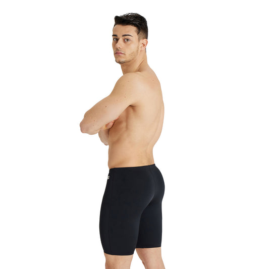 MEN'S TEAM SWIM JAMMER SOLID BLACK-WHITE