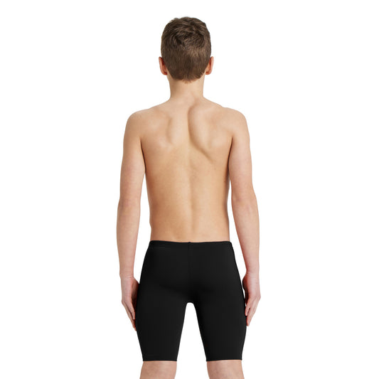 BOY'S TEAM SWIM JAMMER SOLID BLACK-WHITE